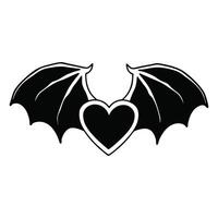 Bat with Heart Centerpiece for a Gothic Romantic Style vector