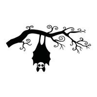 Hanging Bat on a Branch Creepy yet Charming Design vector
