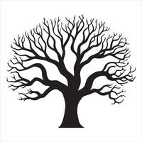 Bare Branches Tree Silhouette with Intricate Spreading Twigs Nature Inspired Design vector