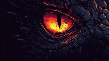 Close-up of a Fiery Dragon Eye photo