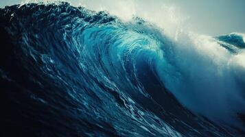 A Close-Up View of a Powerful, Breaking Ocean Wave photo
