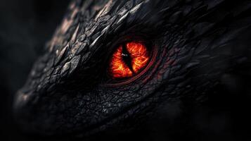 Close-up of a Dragon's Fiery Eye photo