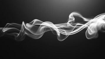 Abstract White Smoke Wisps on Black Background photo