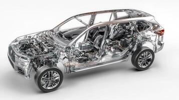 Transparent X-Ray View of a Modern SUV's Inner Mechanics photo