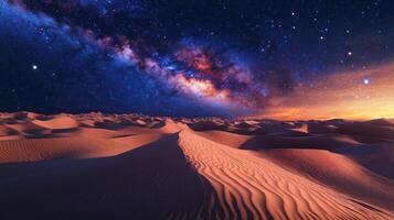 Desert Dunes Under a Starry Sky with the Milky Way photo