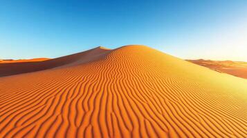 Sand Dunes with Ripples in a Desert Landscape photo