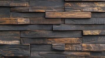 Dark Wood Plank Wall Texture with Varied Grain Patterns photo