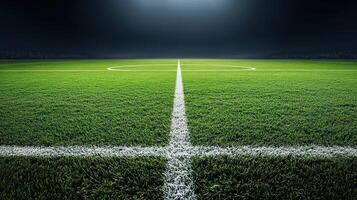 A Soccer Field at Night with a Spotlight photo