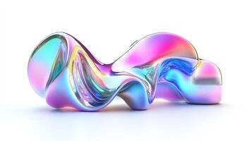 Abstract 3D Render of a Liquid-Like, Iridescent, Multicolored Form photo