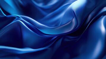Abstract Blue Fabric Texture with Smooth Waves and Subtle Highlights photo