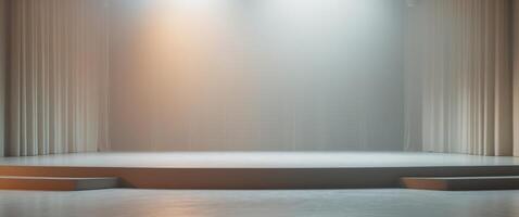 Empty Theater with Soft Diffused Light on Stage. photo