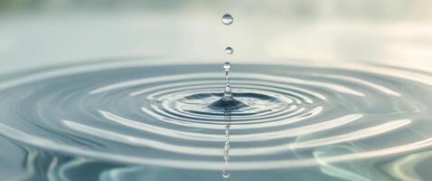 Water Droplet Splashing and Creating Ripples in a Still Body of Water photo