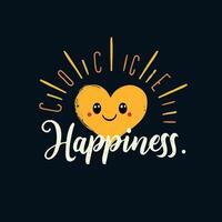 a yellow heart happiness vector