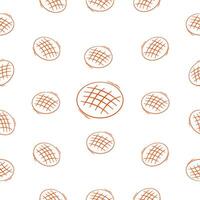 melonpan with line style for your background pattern .melonpan simple pattern. melonpan seamless pattern. seamless pattern of melonpan for your food packaging background vector