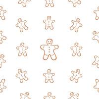 gingerbread pattern. gingerman seamless pattern. gingerbread with line style for your background pattern. seamless pattern of gingerman for your food packaging background vector