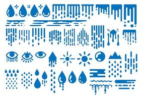 A blue water drops element design. Isolated on white background. vector