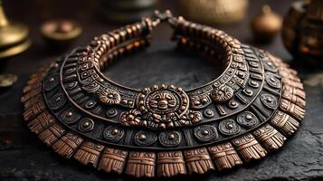 Mayan Necklace Traditional Motifs Showcasing Central American Heritage and Connection to Ancient Culture photo