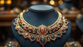 Georgian Gold Necklace Classic Motifs Showcasing the Rich Heritage of Georgian Culture photo