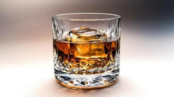 Forget the hustle and unwind with a glass of whiskey on the rocks, perfect for serene evenings photo