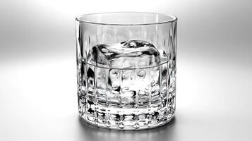 Fresh water fills a stylish glass with ice cubes, creating a refreshing sensation photo