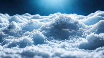 A serene landscape covered in soft snow, sparkling beautifully as sunlight casts a magical glow photo