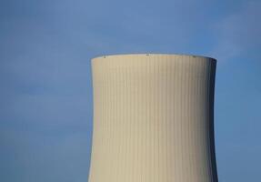 Cooling tower and clear blue sky photo
