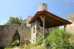 Inside of ruined castle Brandenburg in Thuringia in Germany. photo