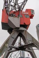 red crane in Rotterdam in the netherlands photo