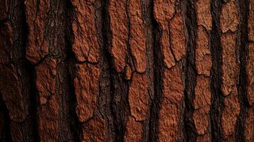 Rich Textured Dark Brown Tree Bark Detailed Close Up Photography of Rugged Wood Surface photo
