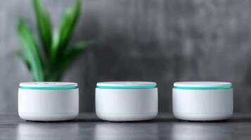Modern Smart Home Devices Wireless Network System Internet of Things Technology White Cylindrical photo