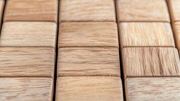 Close up Texture of Light Brown Wooden Blocks Natural Wood Grain Pattern Abstract Background photo