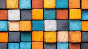 Abstract Colorful Cube Mosaic Pattern Texture Background Multicolored Blocks Design photo