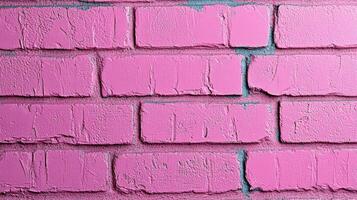 A vibrant pink brick wall captivates with its texture, adding playful energy to the space photo
