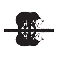 Bears Reflected in a Pond Silhouette vector