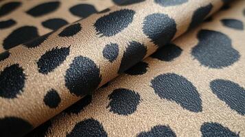 Leopard pattern textile close up featuring wild animal print design elements photo