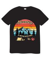 Adventure is Better with Paws Stylish Graphic Tee Design vector
