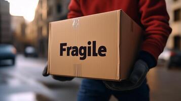 fragile box with fragile written on it photo