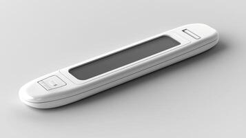 digital pregnancy test kit lying flat on a plain background photo