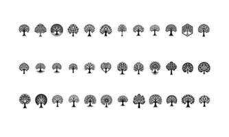 Creative Tree Logos with Abstract Patterns vector