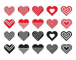 set of different variation hearts icon symbol illustration vector