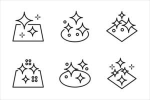 Clean surface icon set vector