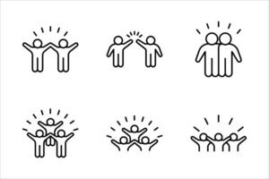 group happy icon set vector