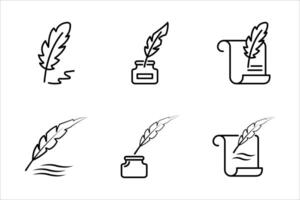 Feather icon set vector