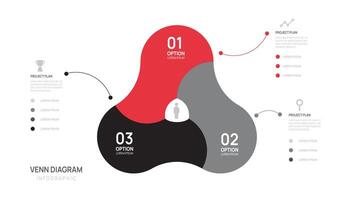 infographic Venn diagram chart template. presentation illustration. vector