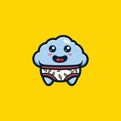 cute cloud wearing thunder wear