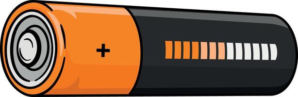 AA battery without background with black outline vector