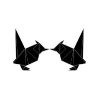 Pair of the Finches, Goldfinch Shape Inspired by Origami Form, can use for Logo, Pictogram, Bird Figure, Website, Apps, or Graphic Design Element. Black White and Flat Style vector