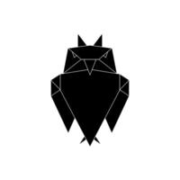 Owl Shape Inspired by Origami Form, can use for Logo, Pictogram, Bird Figure, Website, Apps, or Graphic Design Element. Black White and Editable vector