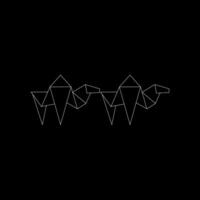 Pair Camel Polygonal Lines, can use for Logo, Pictogram, Animal Figure, Website, Apps, or Graphic Design Element. Line Art, Editable vector