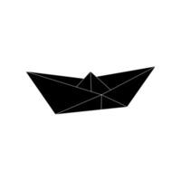 Boat, Water Craft Shape Inspired by Origami Form, can use for Logo, Pictogram, Website, Apps, or Graphic Design Element. BW and Editable vector